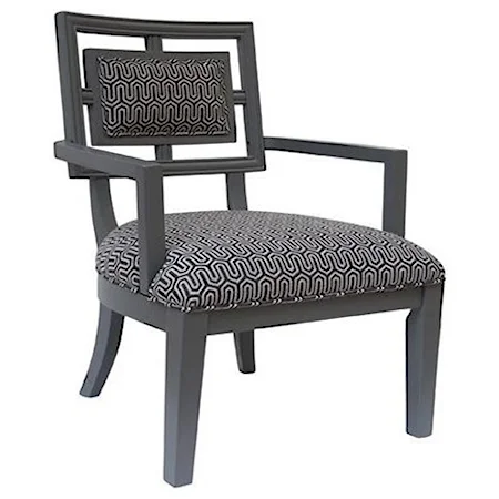 Sydney Geometric Pattern Grey Accent Chair